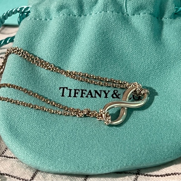 Tiffany & Co Infinity Double Chain Sterling Silver Necklace - Picture 3 of 5